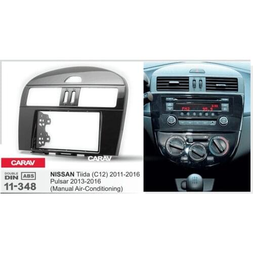 CARAV 11-348 Car Radio Facia for NISSAN Tiida (C12) 2011+ (Manual Air-Conditioning) Fascia Dash CD Trim Installation Kit