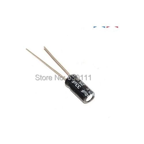 Free shipping 1000pcs 25v 33uf 5*7MM 33uf 25VAluminum electrolytic capacitor