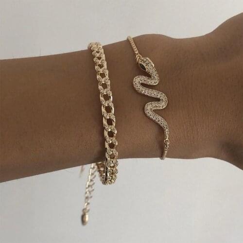 YADA Ins Exaggerated Punk Serpentine Snake Bracelets&Bangles For Women Cuff Bracelets Charm Crystal Jewelry Bracelet BT210028