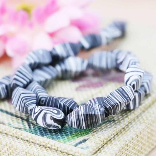 7*15mm Black Warp Zebra Turkey loose DIY beads Women Jewelry crafts making design 15inch Girls Gifts stone For Necklace Bracelet