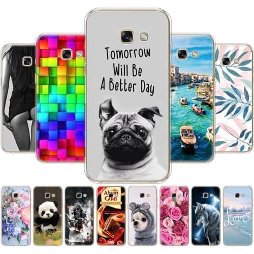 For Samsung Galaxy A7 2017 Case A720 Painted Silicon Soft TPU Back Phone Cover FOR Samsung A7 2017 Protective Coque Bumper