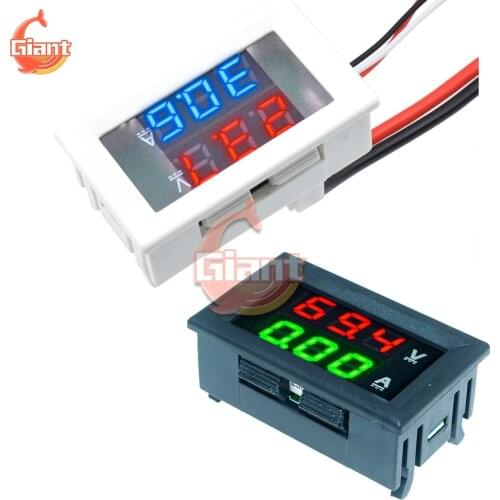 DC 100V 10A Mini Voltmeter Ammeter Digital Voltage Tester Red Green Blue for Auto Car LED Display Gauge