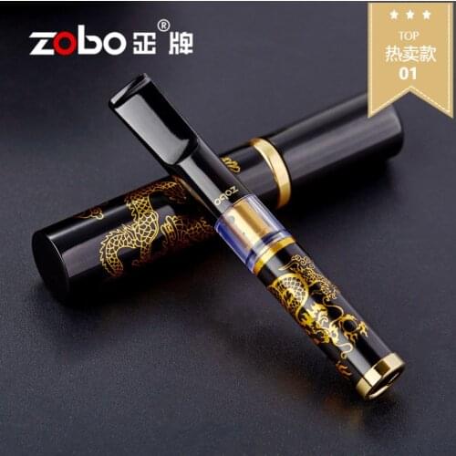 ZOBO Dragon cigarette holder circular pull rod type cigarette holder Filter clean double microporous filter cigarette