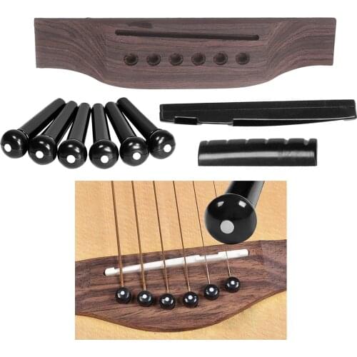 9 Piece Acoustic Guitar Repair Parts Guitar Bridge Pins Pegs Nut Saddle