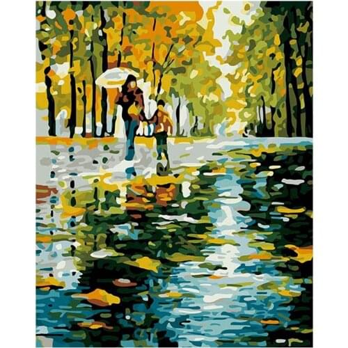 DIY Kits With Framed Painting By Numbers On Canvas Acrylic Paint For Adults Oil Picture Drawing Coloring By Numbers Decoration