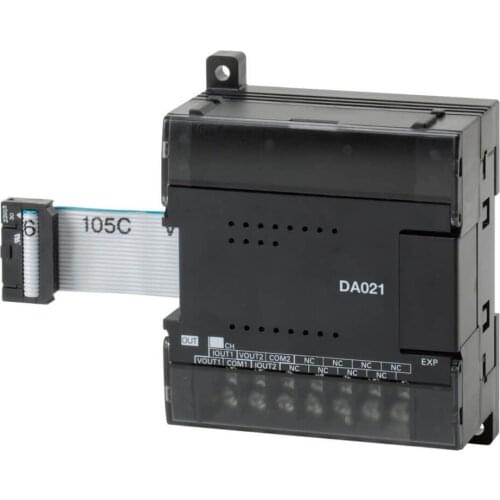 CP1W-DA021 I/O expansion unit, 2 x analog outputs 0 to 5 V, 1 to 5 V, 0 to 10 V, -10 to 10 V, 0 to 20 mA, 4 to 20 mA, resolution