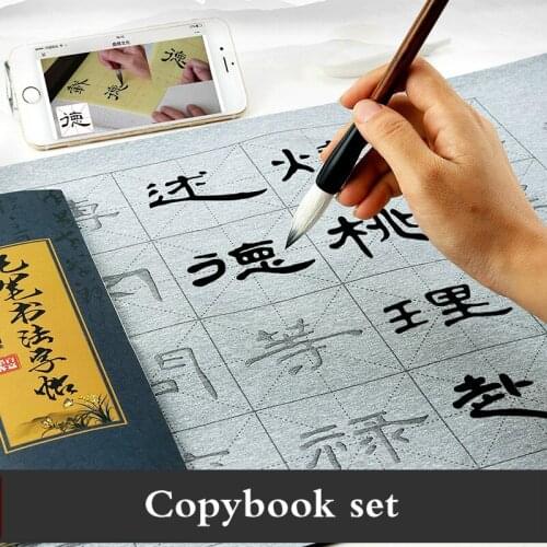 Chinese Calligraphy Practice Copybook Student Water Writing Cloth Set Imitation Rice Paper Reusble Water Writing Cloth Set