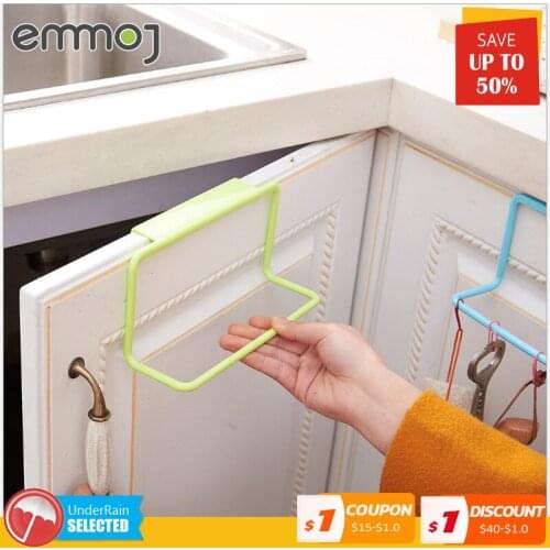1Pcs Multifunction Plastic Hanging Holder Towel Rag Rack Punch-free Cabinet Door Back Kitchen Home Storage Organizer