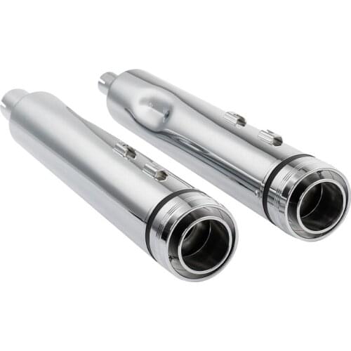 Motorcycle Chrome 4.33'' Megaphone Slip-On Exhaust Pipes Fit For Harley Touring Road Glide 2017-2021