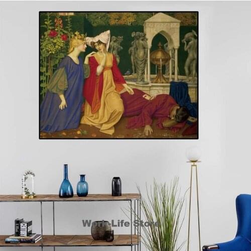 Retro Famous Painting Wall Art Canvas Poster Changing the Letter By Joseph Edward Southall Picture For Living Room Home Decor