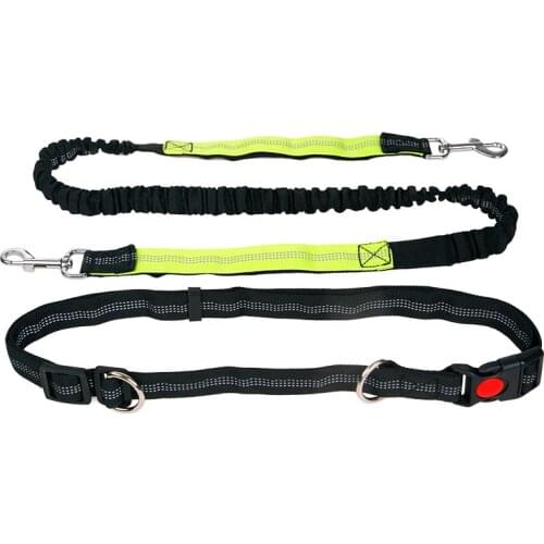 Dog Running Leash Nylon Elastic Hand Free Waist Reflective Belt Walking Rope Pet Dogs Rottweiler Training Accessories Jogging
