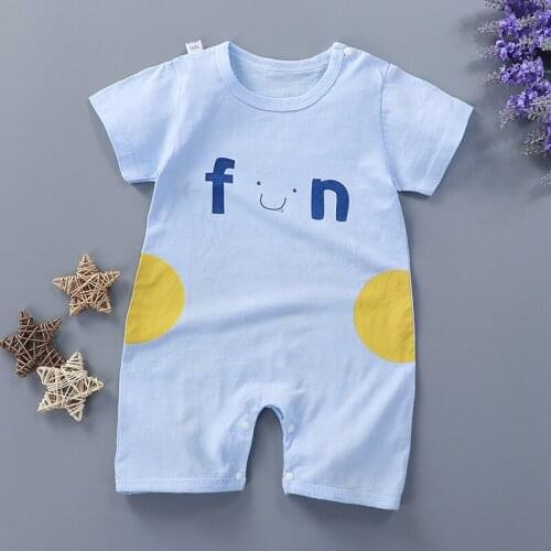 Newborn Baby Unisex Clothes Short Sleeved Cartoon Jumpsuit Infantil Baby Summer Cotton Rompers Baby Boys Clothes Girls Costume