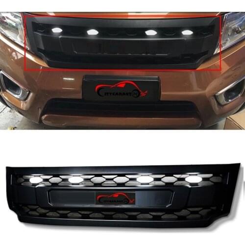 Front Radiator Grills racing grills matte black abs mask LED grille fit for NAVARA NP300 D23 2015-2017 CAR STYLING ACCESSOIRES