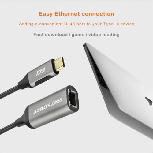 USB Type C to RJ45 Ethernet LAN Internet Cable Adapter for MacBook Pro Samsung Galaxy S9/S8/Note 9 laptop Windows XP mi box s
