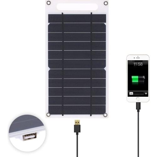 Portable Ultra Thin Solar Panel Monocrystalline Silicon Solar Panel Charger USB Port for Cell Phone Outdoor Camping Hiking 7.8W