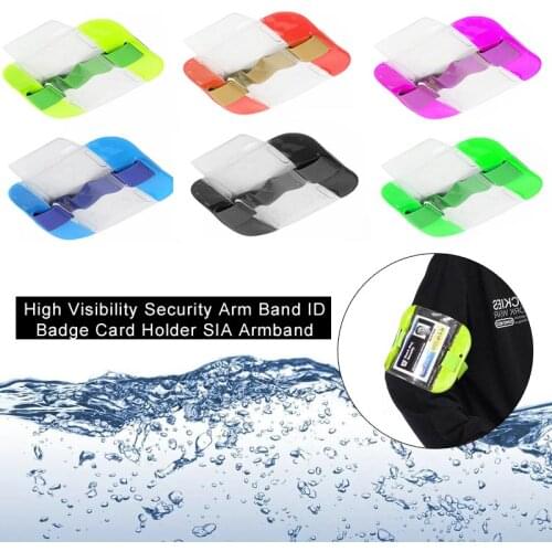 Transparent Arm Band Emergency Services Waterproof Durable Card Sleeve Work High Visibility Practical Badge Id Card Holder