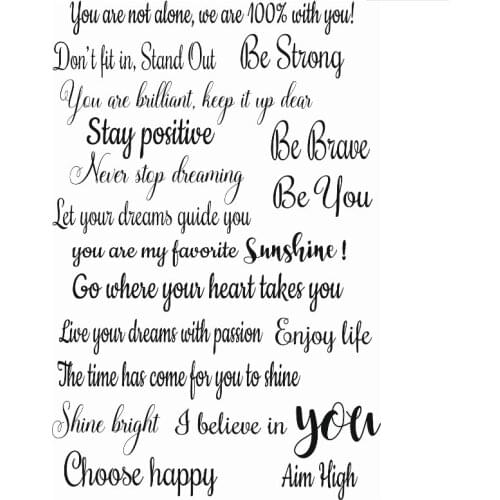 KLJUYP Positive Saying Clear Stamps Scrapbook Paper Craft Clear stamp scrapbooking