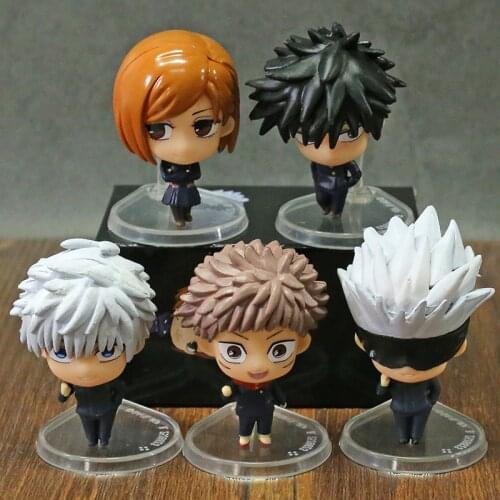 Jujutsu Kaisen Itadori Yuji Fushiguro Megumi Kugisaki Nobara Gojo Satoru PVC Figures Toys Q Version Dolls 5pcs/set