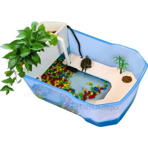 Turtle Tank Dedicated Turtle Tank with Terrace Double-layer Multi-function Filter Brazilian Tortoise Playing Terrarium Pet Villa