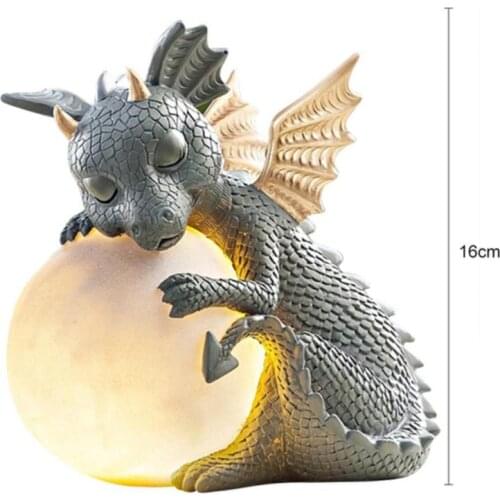 Garden Dragon Meditated Statue Collecting Resin Ornament Outdoor Yard Decoration Ornament Dinosaur Shape Meditation Sculpture