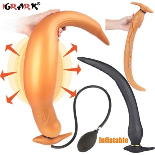 Sex Shop Huge Inflatable Anal Plugs Dildo Prostate Massage Butt Plug Anal Masturbator Dilator Expandable Sex Toys for Woman Men