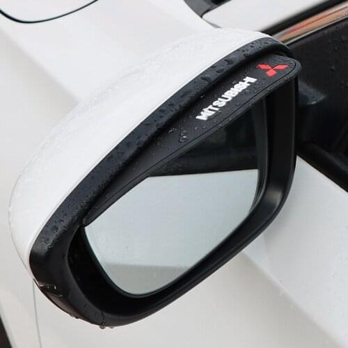 2pcs Silicone Gel Car Rearview Mirror Rain Blades Anti Rain Visor For Mitsubishi asx outlander xl 3 lancer pajero 4 l200
