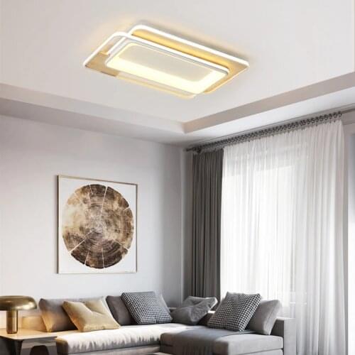 Three Shape LED Ceiling Lights for Living Room Indoor Lighting Home Metallic Overlap Luster Dimmable Surface Mounted 110V 220V