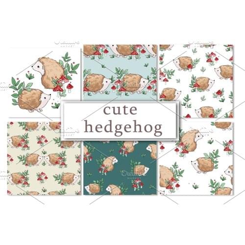 45*110cm Plain Weave Cotton Cartoon Hedgehog Printed Fabric Sewing Material Quilting Patchwork Needlework DIY Handmade Cloth Bag
