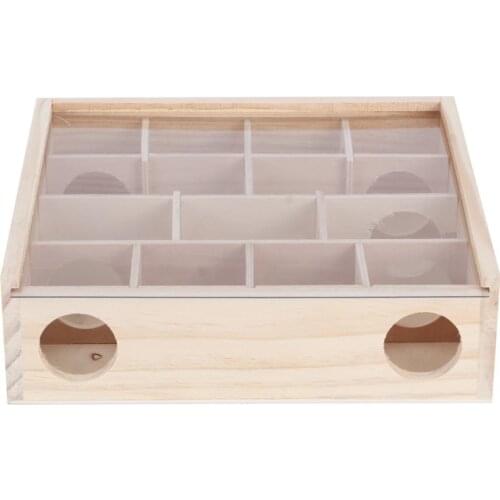Pipeline Fittings Tube Hamster Maze Mouse Mice Natural Wood Interactive Intelligent Pet Toy with Acrylic Glass Animals