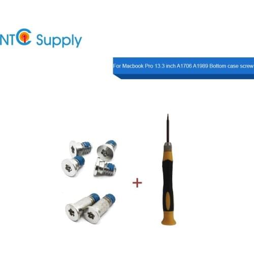 NTC Supply Silver Grey 6pcs/lot laptop bottom case screws with a screwdriver For Macbook Pro A1706 A1989 Bottom case screw