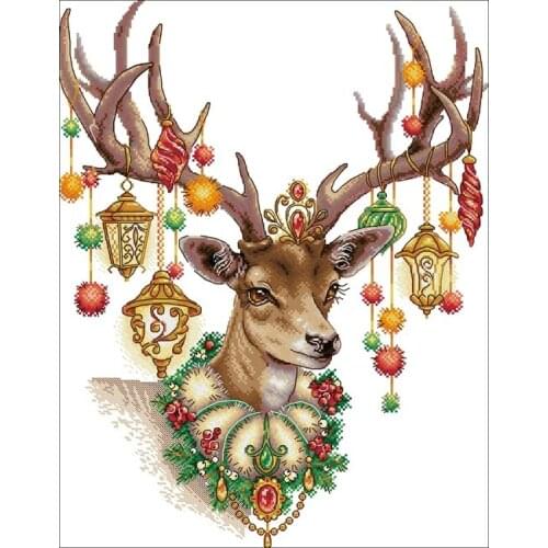 High Quality Threads 11ct Printed on fabric 14ct Counted Chinese Cross Stitch Kits set Embroidery Needlework Elk