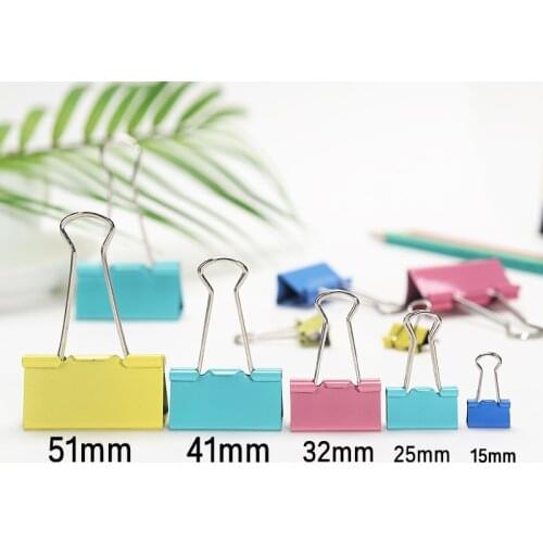 25 PCS/lot Colorful Metal Paper Binder Clips Of High Quality 15mm Office Supplies Office Stationery Binding Supplies