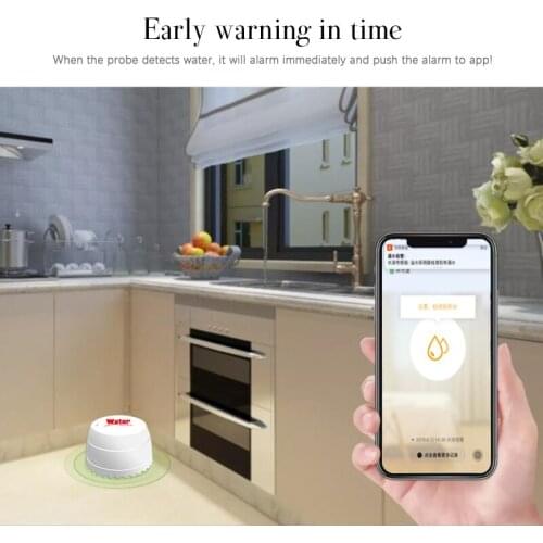 1 Pcs WiFi TUYA Water Leak Detector Flood Sensor Water Tank Full Water Linkage Alarm Smart Houses Life APP Remote Monitoring