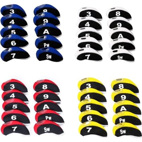 10 Pcs/Set Portable Sport Neoprene Golf Club Head Cover Iron Protective Headcovers Case Protector