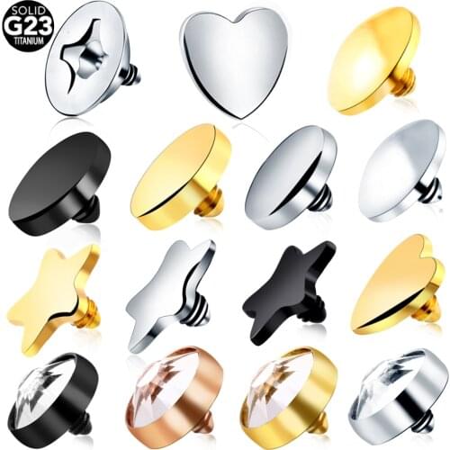 10Pcs G23 Grade Titanium Dermal Anchor Top Micro Dermal Drivers Surface Dermal Piercing Titanium Kit Pircing Rings Body Jewelry