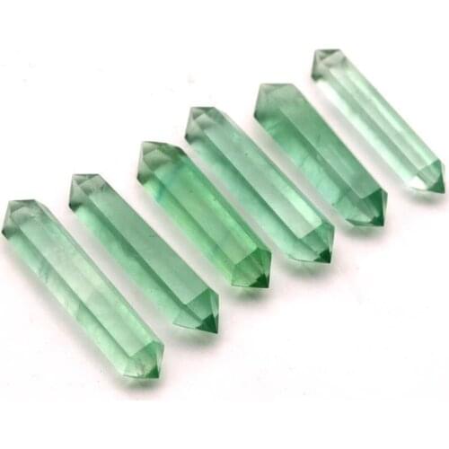 100% natural green fluorite crystal column double tip crystal rod hexagonal divination energy spirit pendulum home accessories