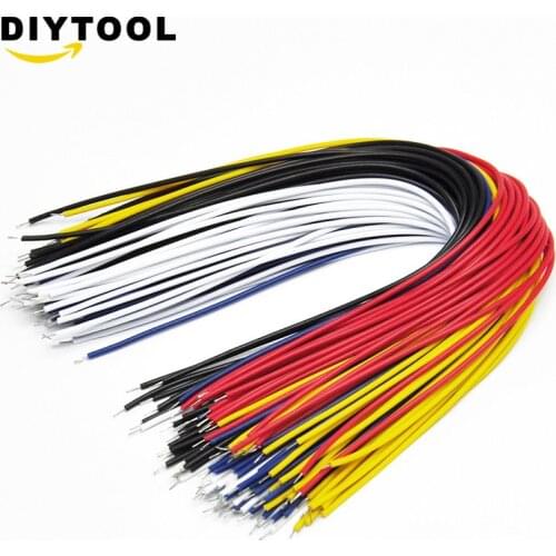 100Pcs Double Head PCB Solder Cable 20CM Breadboard Fly Jumper Wire Cable Tin Conductor 5 Color