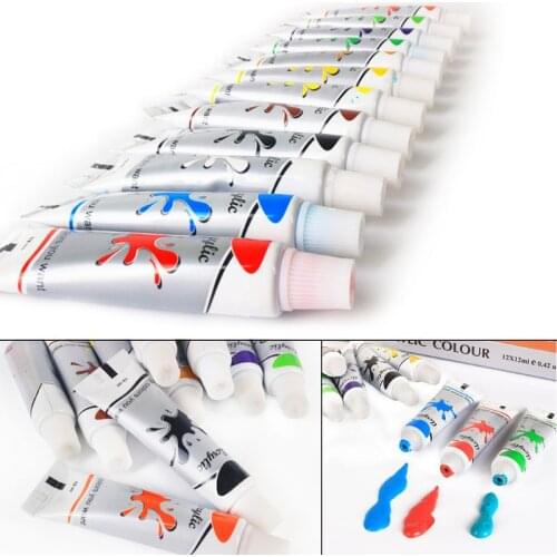 12 x 12ml Heavy Body Colors Rich Pigments Acrylic Paint Set for Painting Crafts 4X7E