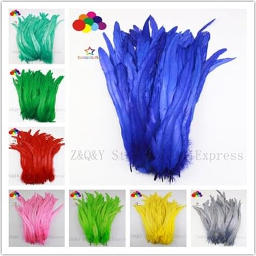 35-40CM (14-16 inches) natural rooster tail discoloration and dyeing 20-200PCSDIY craft jewelry clothing decorative feathers