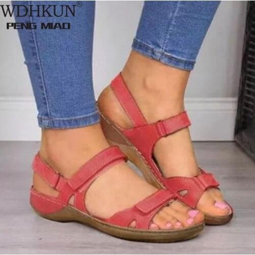 2020 New Women Sandals Soft Three Color Stitching Ladies Sandals Comfortable Flat Sandals Open Toe Beach Shoes Woman Footwear