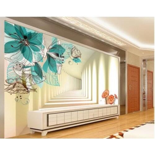 3d wallpaper 3d wall murals tv wallpaper 3 d TV mural Flower home decor 3d space European TV setting wall flowers wallpaper