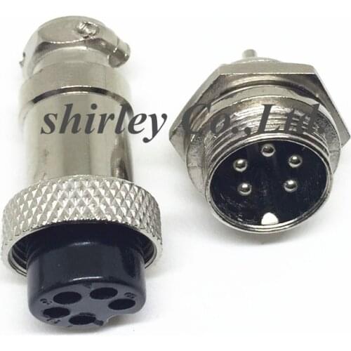 5pair=10PCS GX16 5P 5pin Male Female Wire Panel Connector plug Circular Aviation Connector Socket Plug GX16-5P
