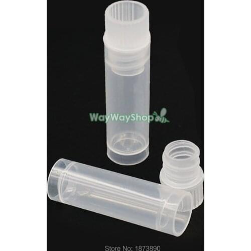 50 PCS 2ml specimen screw cap container sample jar Empty Security sterile plastic Clear