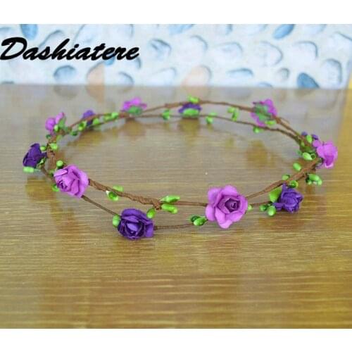 6pcs/lot Bridesmaids Head Bands Light Dark Purple Bicolor Simple Hairband Women Floral Hair Accessories for Romantic Weddings