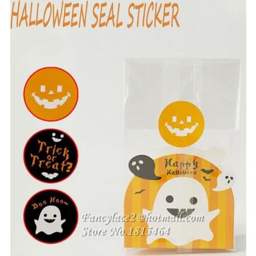 90pcs Halloween Seal Sticker Gost Witches Pumpkin Party Gift Candy Bag Baking HandMade Package Paper Tags Labels Stationery