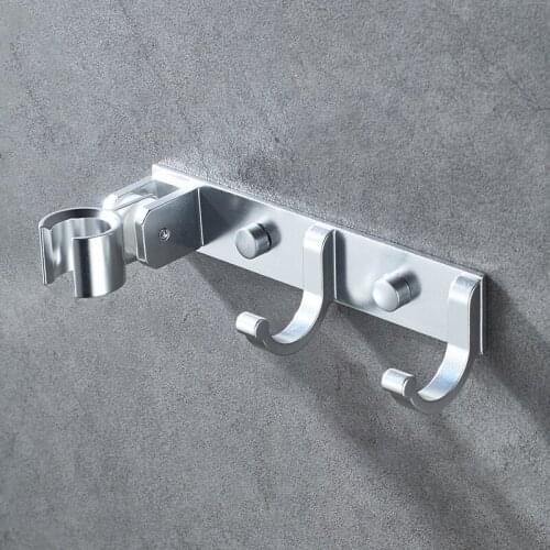 Space Aluminum Towel Hook Hanger Bathroom Shower Head Holder Rack Wall Mounted Clothes Coat Robe Hook Bathroom Kitchen Hardware