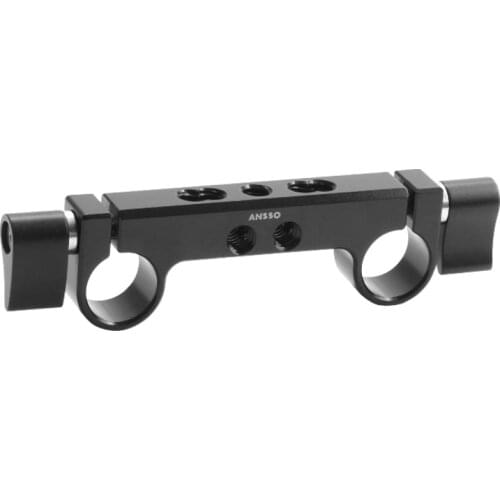 Ansso 15mm Dual Rod Clamp with 1/4" thread Holes For Rail Support System DSLR Rig Follow Focus