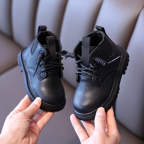 CAPSELLA KIDS Short Boots for Boys Girls Leather Boots Autumn Winter 1-6 Years Toddler Children Soft Sole Shoes Sneakers 21-30