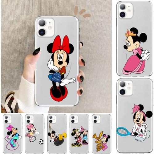 Minnie Mouse Play Anime Style Phone Case cover For iphone 11 pro max Cases 12 8 7 6 s XR PLUS X XS SE 2020 mini Transparent ce