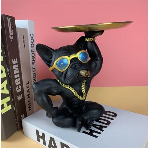 Home Decoration Ornamental,Cool Bulldog, Statue, Sculpture,Table Decoration,Desk Storage Box,Dog Figurine,Home Roomd Décor